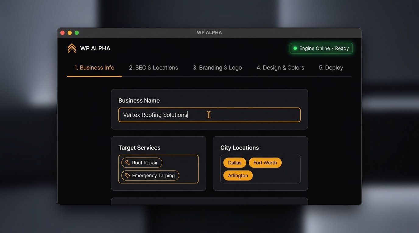 WP ALPHA Desktop App Dashboard