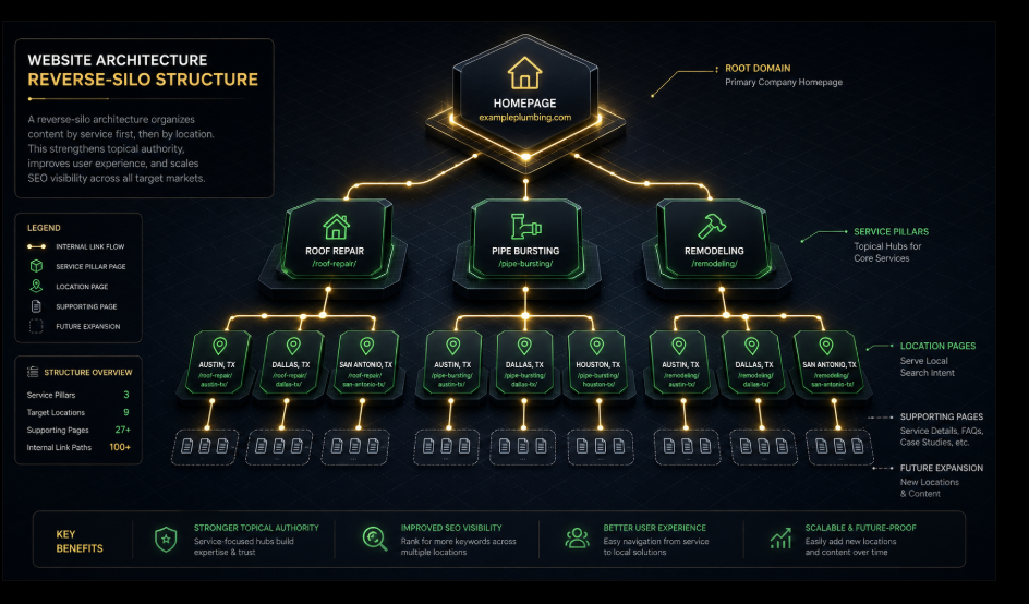 Website Architecture Reverse-Silo Structure